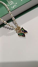 İncili Kelebek Kolye