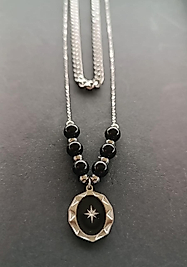 İkili Siyah Taş Kolye