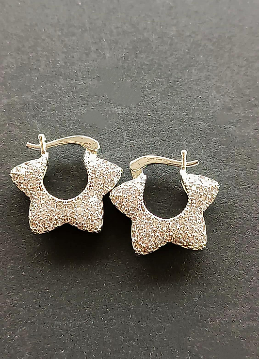 Taşlı Çiçek Küpe