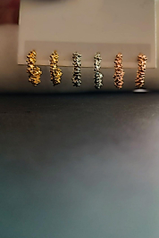 6'lı Renkli Halka Küpe