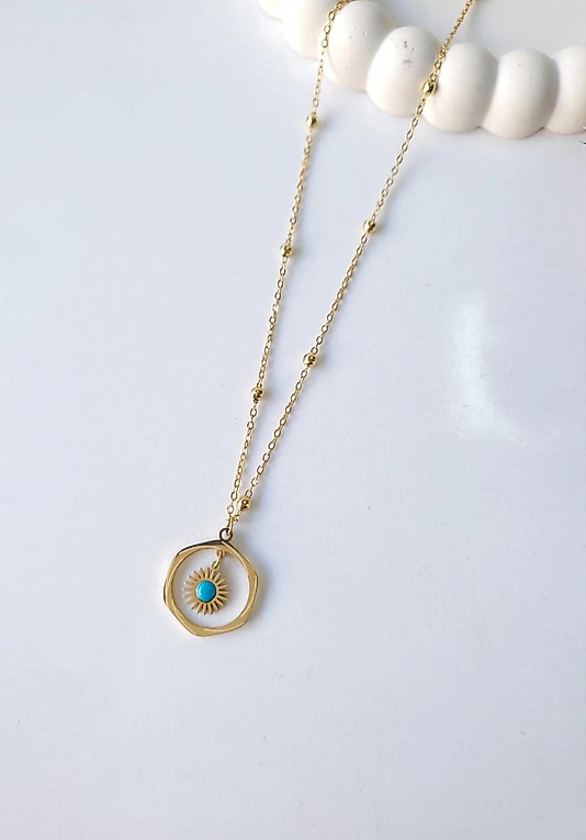Mavi Güneş Kolye